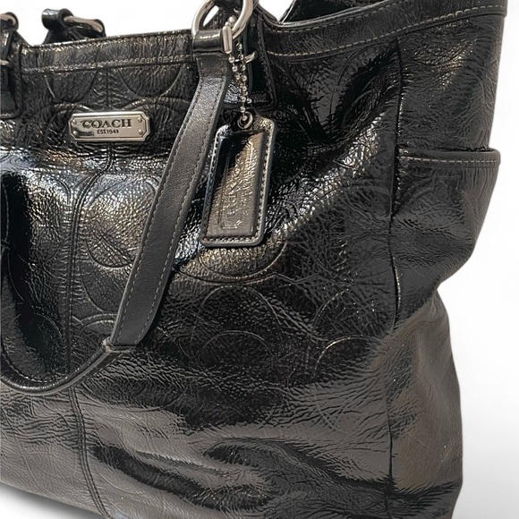 ❤️ Coach Black Patent Leather Gallery North/South Tote F19818 - Picture 2 of 13